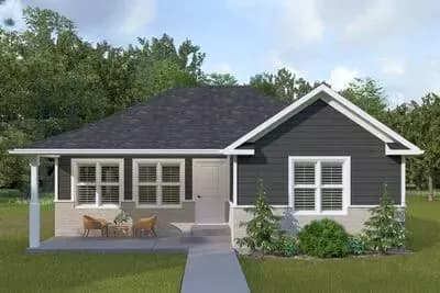 2-Bed ADU House Plan Under 900 Sq Ft