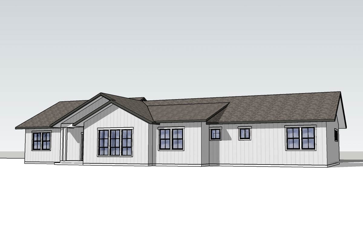 Plan 470308REY: Single-Story Modern Ranch House Plan with Den - 1996 Sq Ft - Image #10 - Modern, New American, Ranch