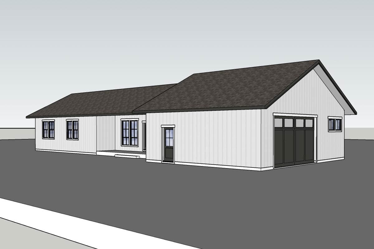 Plan 470308REY: Single-Story Modern Ranch House Plan with Den - 1996 Sq Ft - Image #12 - Modern, New American, Ranch