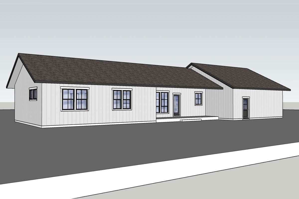 Plan 470308REY: Single-Story Modern Ranch House Plan with Den - 1996 Sq Ft - Image #14 - Modern, New American, Ranch