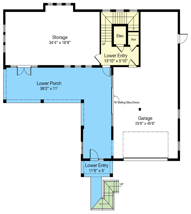 Plan 33275ZR: 3-Bed Coastal Beach House Plan with Wrap Around Porch - 2923 Sq FT - Floor Plan - Ground Level - Beach, Coastal, Florida-Style