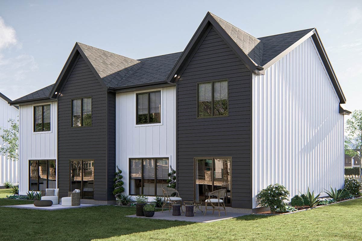 Plan 623483DJ: Modern Cottage Style Duplex with 3-Bed 3-Bath 1709 Sq Ft Units - Image #20 - Cottage, Modern, New American, Transitional, Tudor