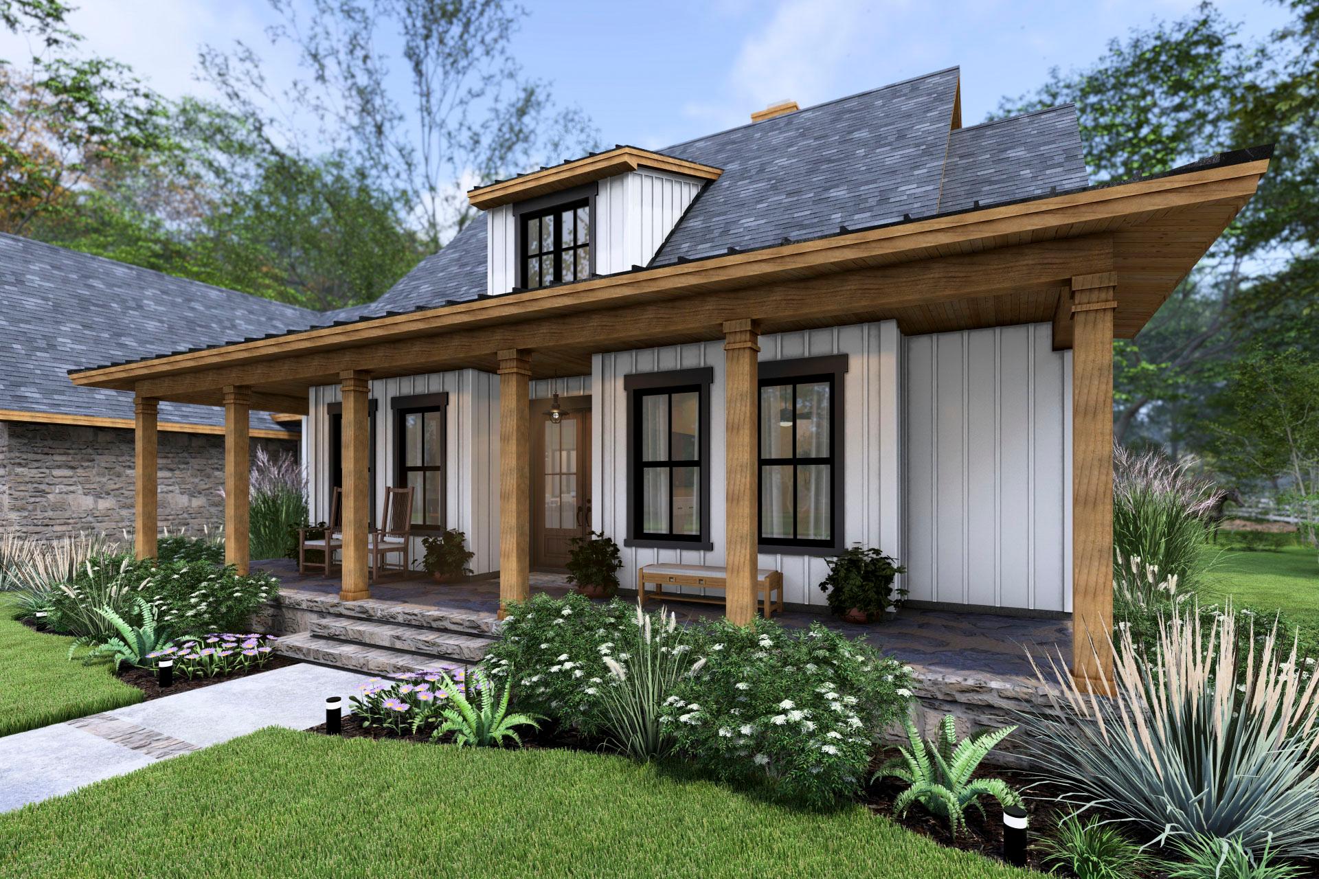 Plan 16935WG: Modern Farmhouse Plan with Outdoor Kitchen and Living Area - 2093 Sq Ft - Image #9 - Country, Farmhouse, Modern Farmhouse