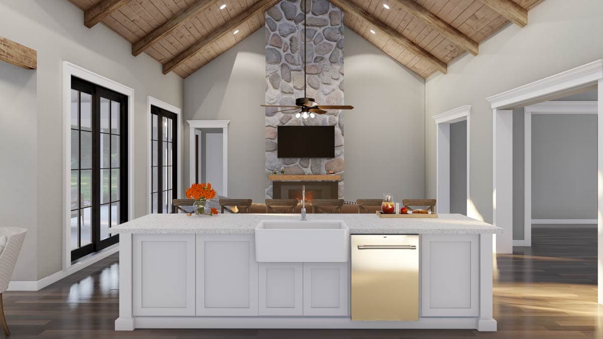 Plan 70913MK: 3-Bed Modern Farmhouse Plan with Bonus Room Above - 2031 Sq Ft - Image #8 - Farmhouse, Modern Farmhouse