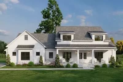 3-Bed Modern Farmhouse Plan with Vaulted Living Room - 2031 Sq Ft
