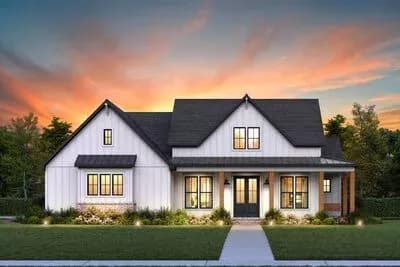 3-Bed Modern Farmhouse Plan with Wrap Around Porch and Upgrade Options - 1673 Sq Ft