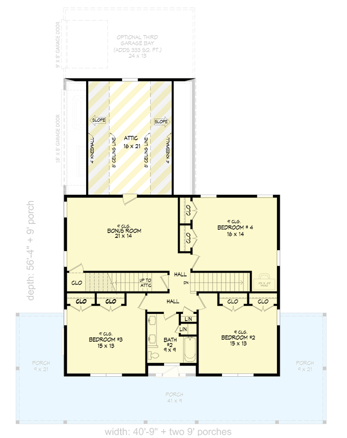 Plan 680530VR: Two-Story Country Farmhouse Plan with Wrap Around Porch - 2772 Sq Ft - Floor Plan - 2nd Floor - Country, Farmhouse