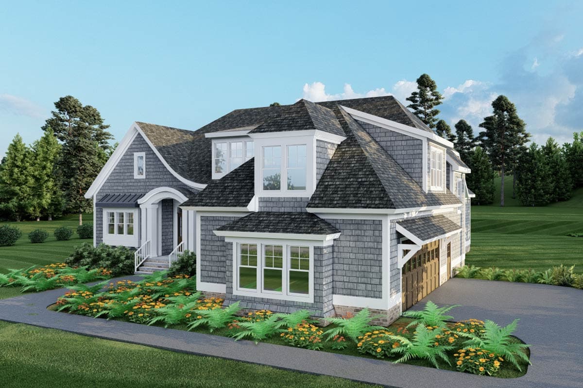 Plan 500090VV: Modern Shingle Style House Plan with Three Bedroom Suites - 3432 Sq Ft - Image #8 - Colonial, New American, Shingle