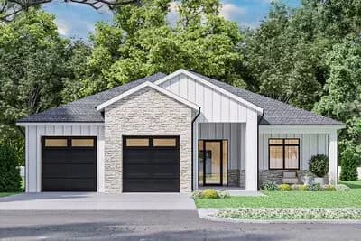 3-Bedroom Modern Farmhouse With Open-Concept Floor Plan - 1964 Sq Ft