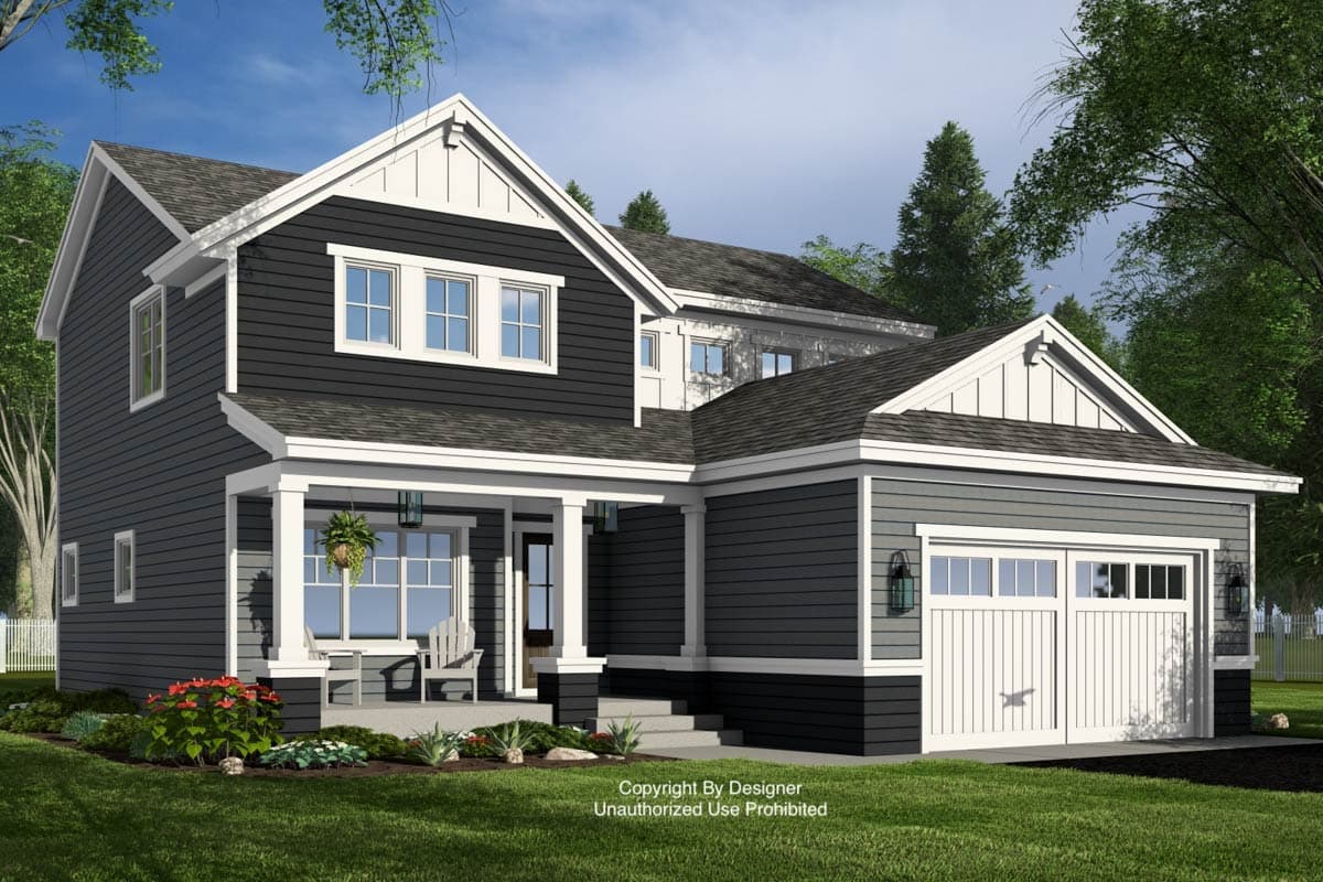 Plan 14952RK: 3-Bedroom Craftsman House Plan with Second Floor Master Suite - 2216 Sq Ft - Image #5 - Craftsman, Traditional