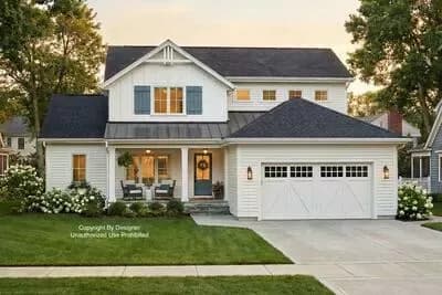 Two-Story Farmhouse Plan with Home Office - 2500 Sq Ft
