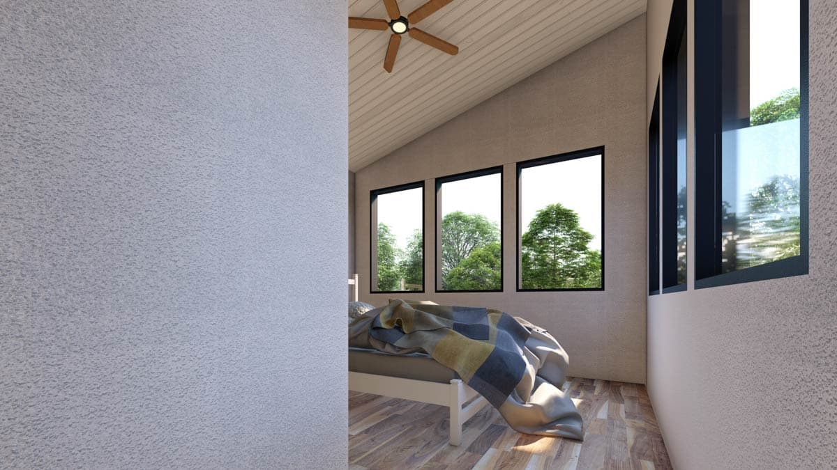 Plan 430125LY: 1-Bed Contemporary Mountain House Plan with U-Shaped Kitchen - 900 Sq Ft - Image #10 - Contemporary, Mountain