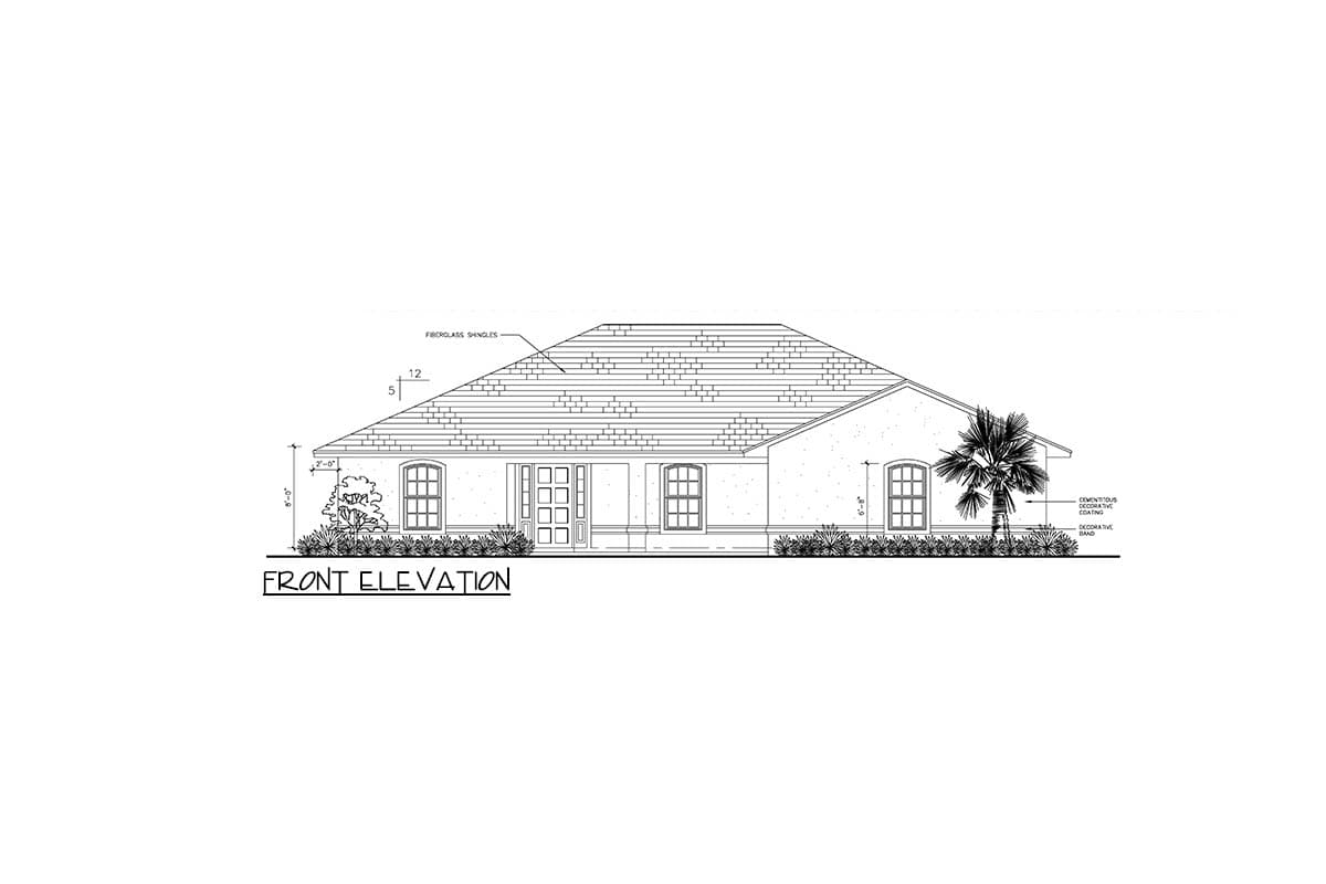 Plan 64339BT: 3 or 4 Bed Florida House Plan with Rear Covered Lanai - 1928 Sq Ft - Image #5 - Florida-Style