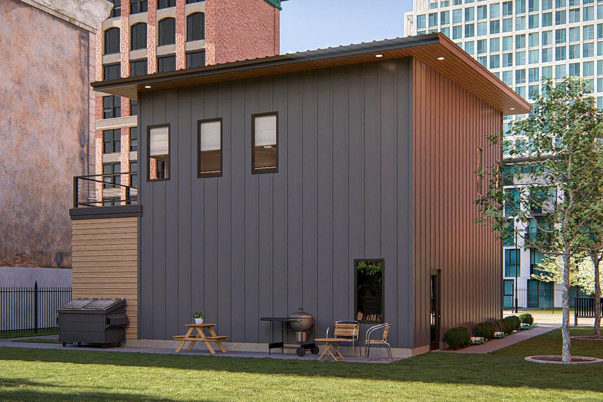 Plan 623485DJ: 1-Bed Modern Carriage House with 1st Floor Office - 1480 Sq Ft - Image #19 - Carriage, Contemporary, Mid Century Modern, Modern