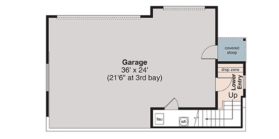 Plan 72492DA: One-Story Prairie House Plan with Flex Space - 2365 Sq Ft - Floor Plan - Lower Level - Contemporary, Modern, Prairie