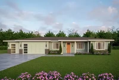 Single-Story Prairie Ranch House Plan with Split-Bedrooms - 2259 Sq Ft