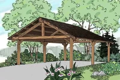 Simple 2-Car Carport Plan - 576 Sq Ft