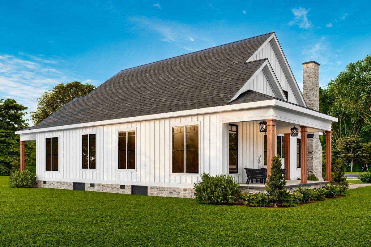 Plan 25842GE: Duplex Craftsman Cottage-Style House Plan - 3-Bed 2.5 Bath 1378 Sq Ft Per Unit - Image #9 - Craftsman, Modern Farmhouse, New American