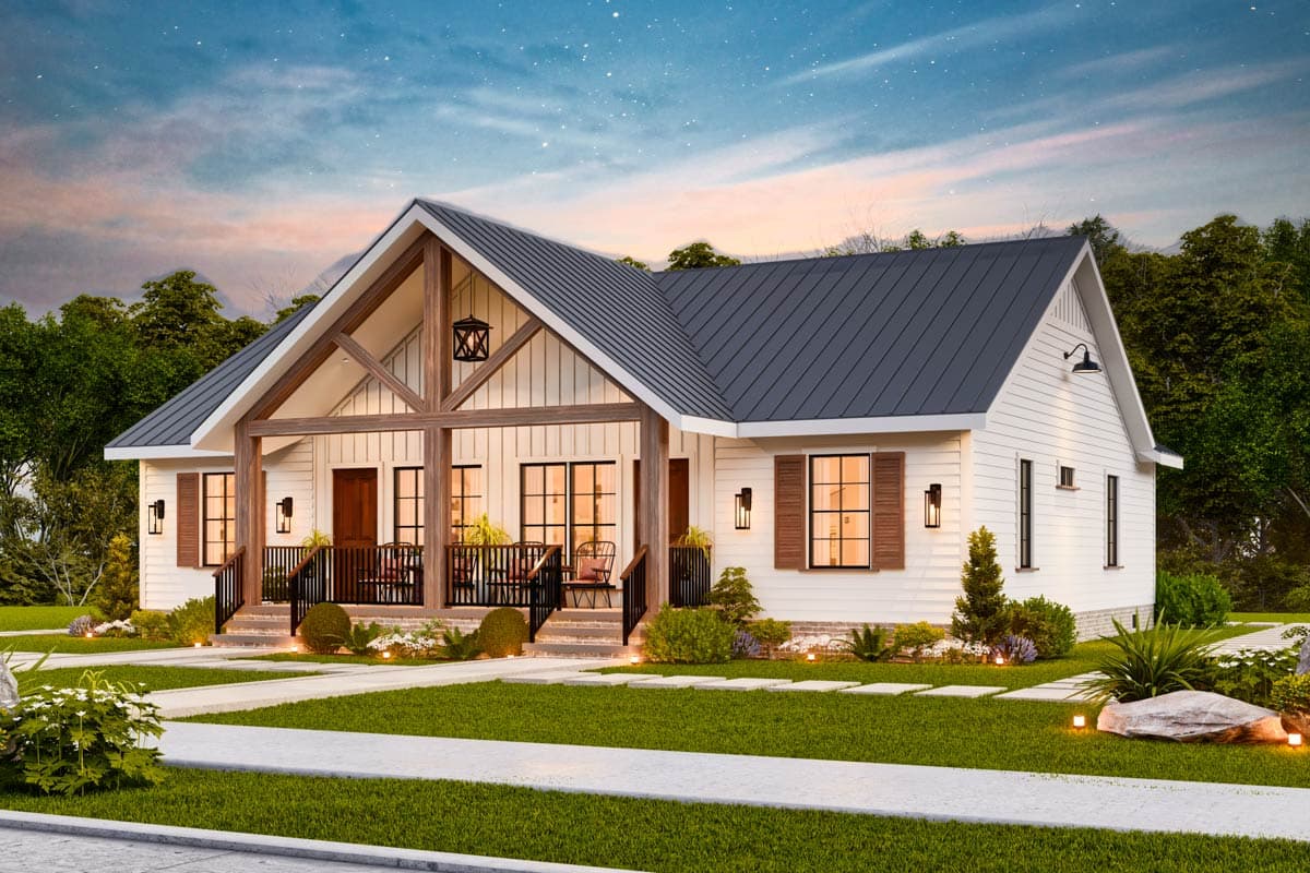 Plan 25843GE: 1-Story Country Craftsman Duplex Plan with 2-Bed 2-Bath 848 Sq Ft Units - Image #16 - Cottage, Country, Craftsman