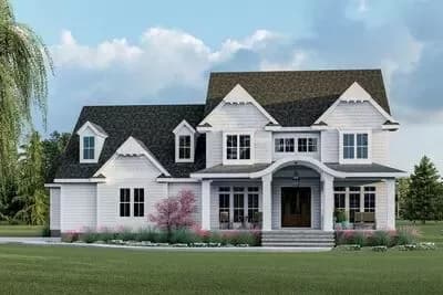 Two-Story Shingle-Style House Plan with Upstairs Playroom - 3569 Sq Ft