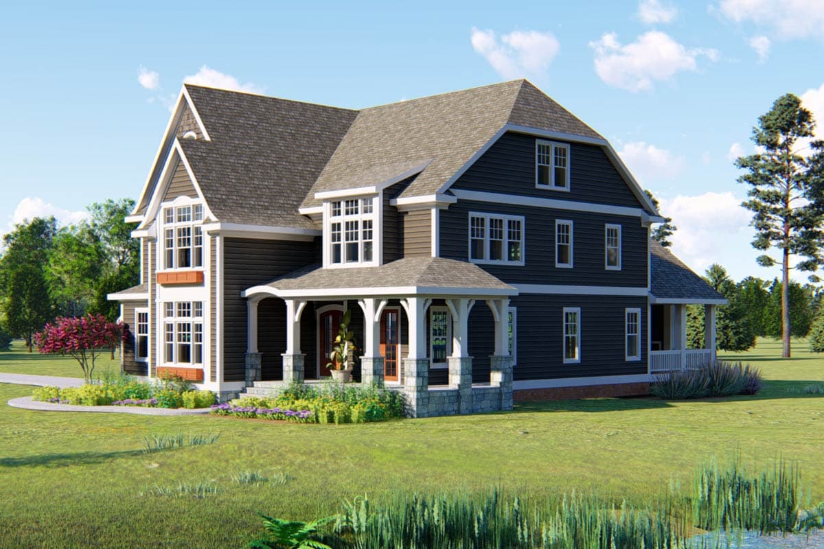 Plan 500092VV: Two-Story Traditional House Plan with a Loft- 3983 Sq Ft - Image #5 - French Country, Traditional