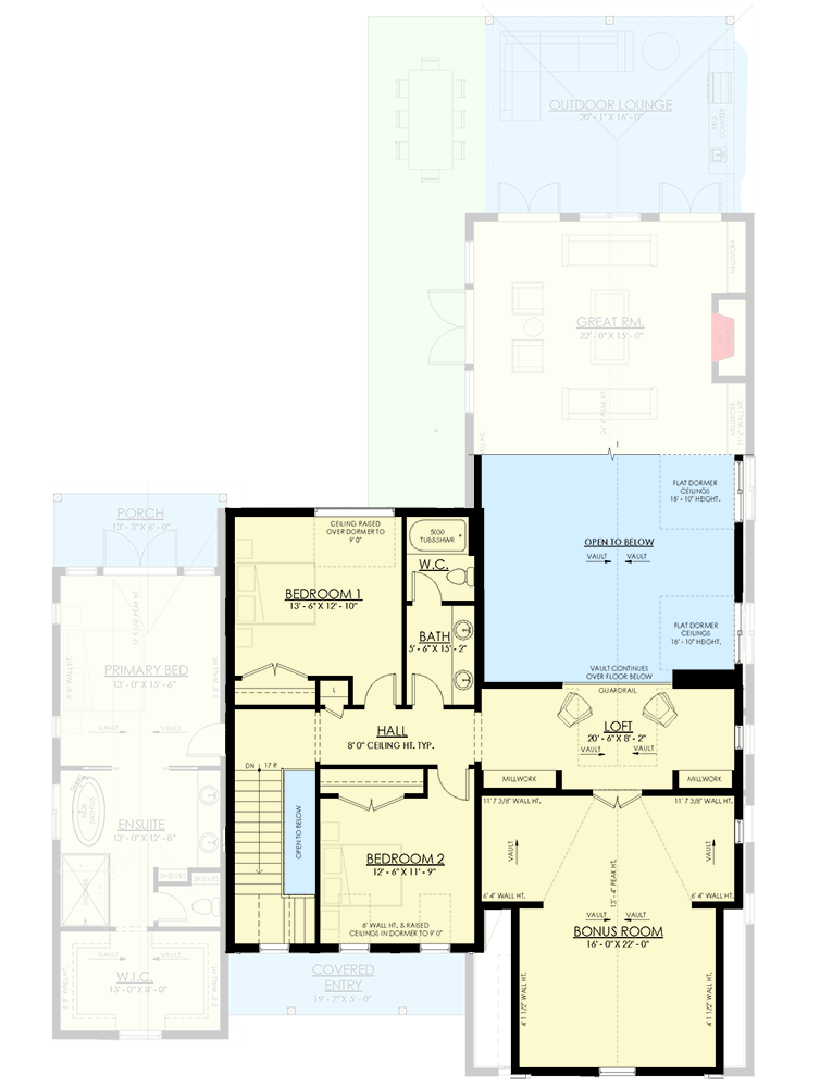 Plan 270113AF: 3-Bed Modern French Country Cottage with Basement Expansion - 3512 Sq Ft - Floor Plan - 2nd Floor - Colonial, Cottage, French Country, New American