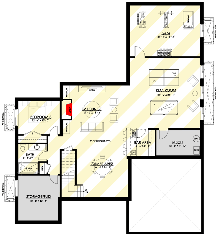 Plan 270113AF: 3-Bed Modern French Country Cottage with Basement Expansion - 3512 Sq Ft - Floor Plan - Optional Lower Level - Colonial, Cottage, French Country, New American