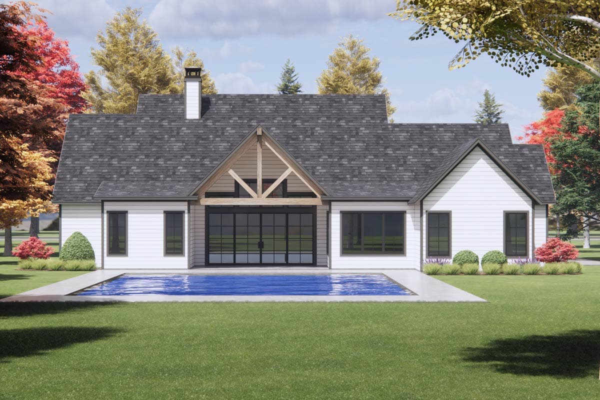 Plan 818158JSS: 4-Bed New American House Plan with Bonus Room Above - 2602 Sq Ft - Image #5 - Craftsman, New American