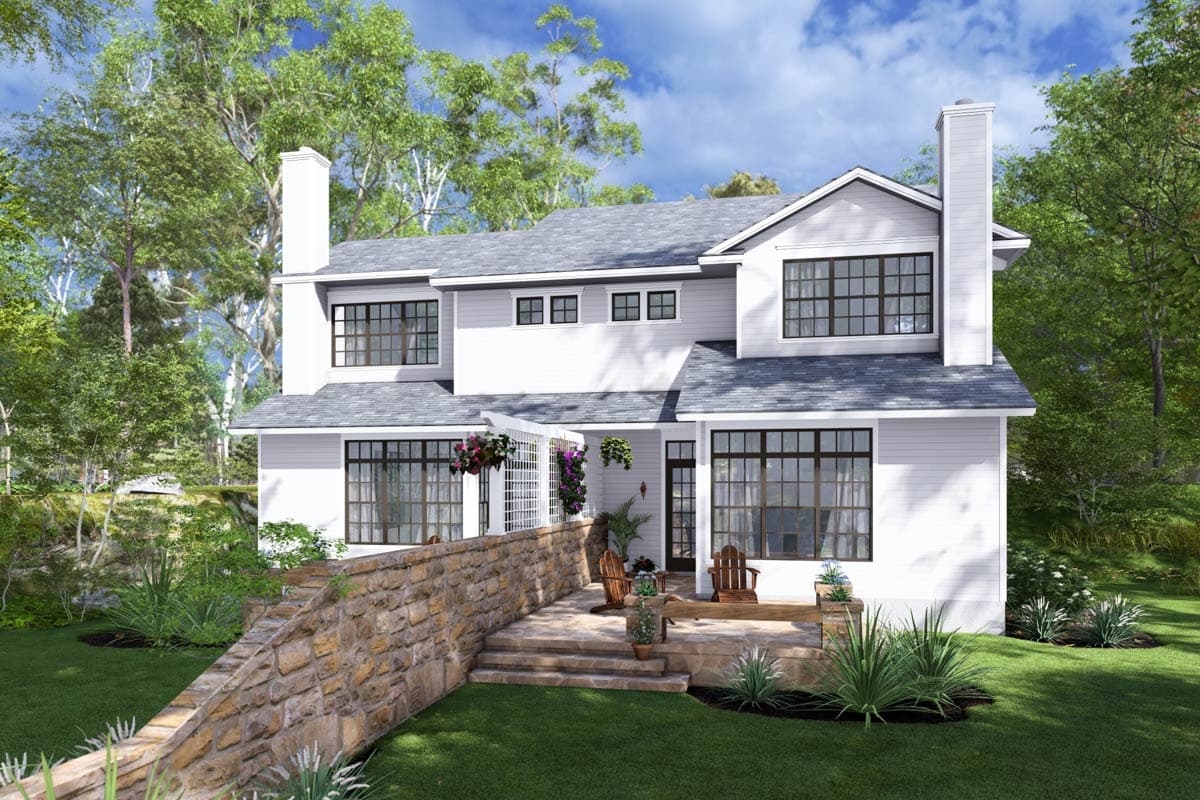 Plan 16936WG: Charming New American Duplex Plan with 3-Bed Units Under 2000 Sq Ft Each - Image #10 - Colonial, Country, Modern Farmhouse, Traditional