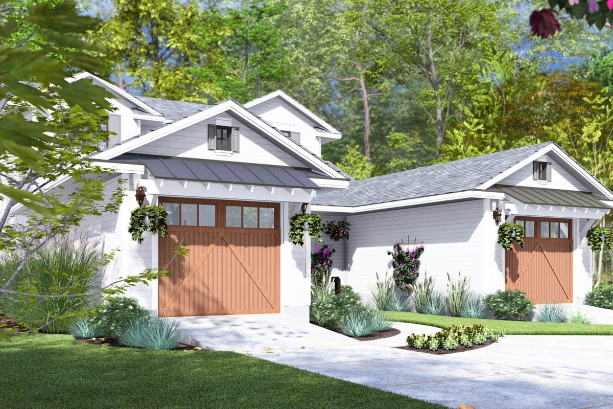 Plan 16936WG: Charming New American Duplex Plan with 3-Bed Units Under 2000 Sq Ft Each - Image #8 - Colonial, Country, Modern Farmhouse, Traditional