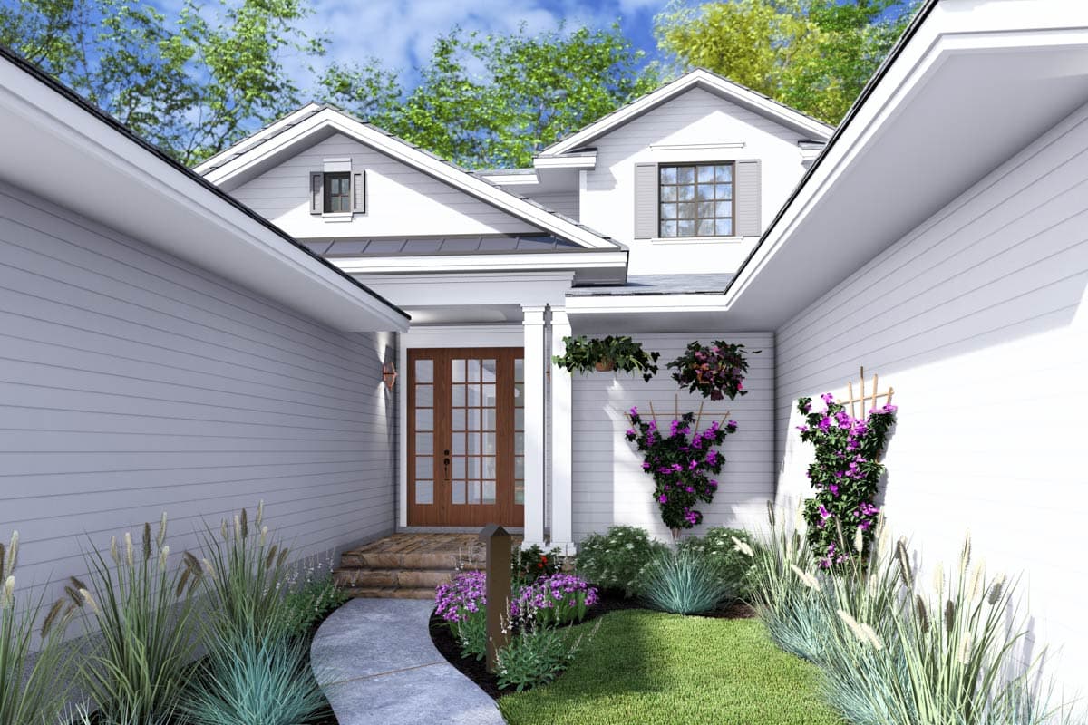 Plan 16936WG: Charming New American Duplex Plan with 3-Bed Units Under 2000 Sq Ft Each - Image #9 - Colonial, Country, Modern Farmhouse, Traditional