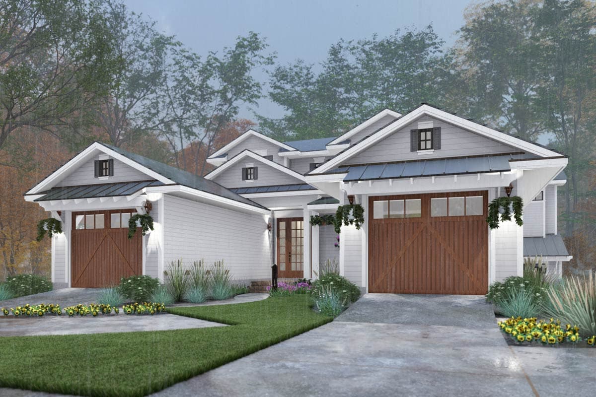 Plan 16936WG: Charming New American Duplex Plan with 3-Bed Units Under 2000 Sq Ft Each - Image #12 - Colonial, Country, Modern Farmhouse, Traditional