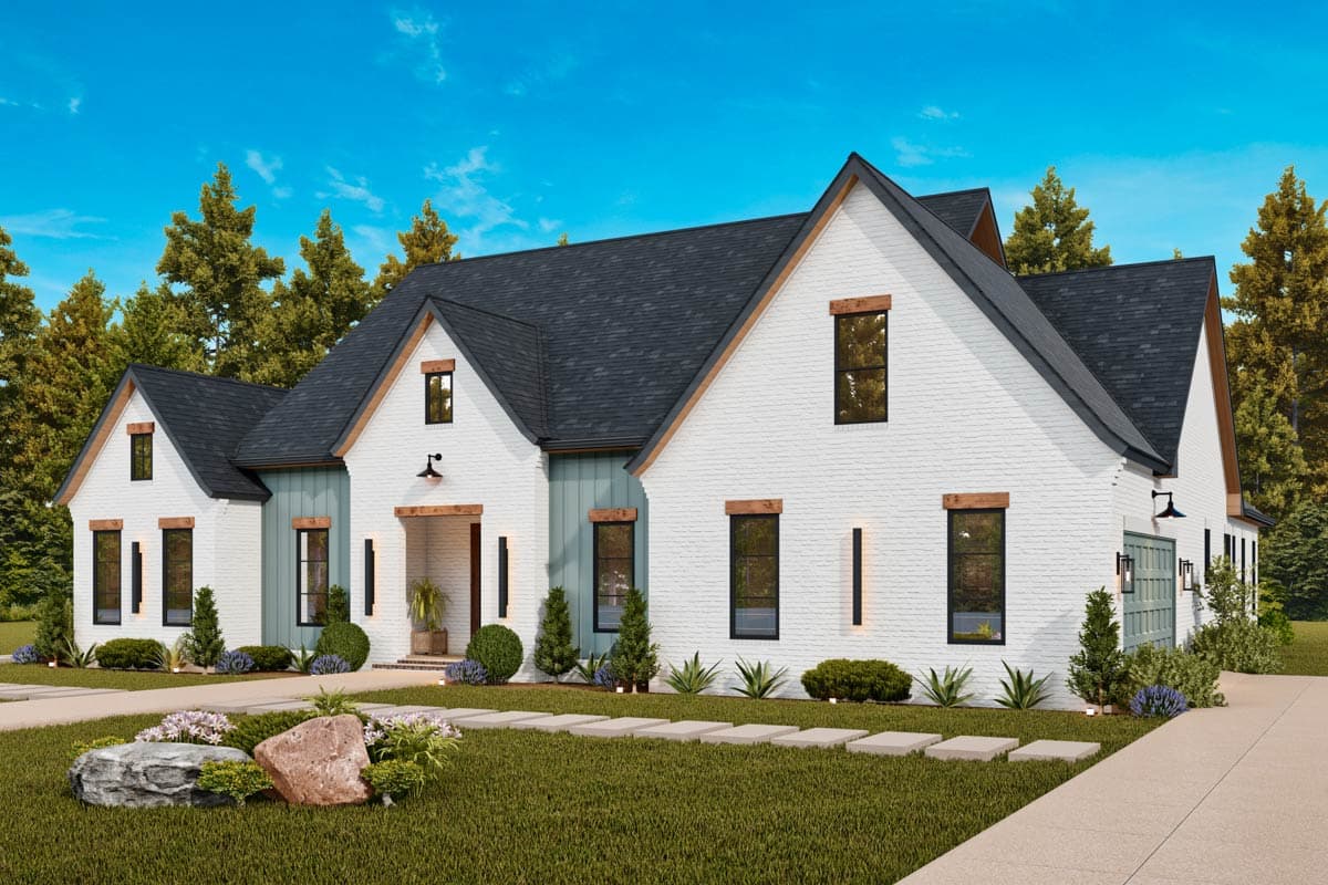 Plan 12337JL: 1-Story French Country House Plan with Bonus Room Over Garage - 2553 Sq Ft - Image #7 - French Country, Southern
