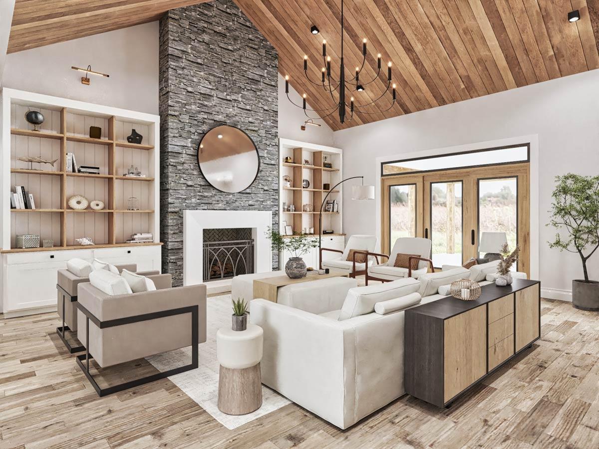Plan 12337JL: 1-Story French Country House Plan with Bonus Room Over Garage - 2553 Sq Ft - Image #8 - French Country, Southern