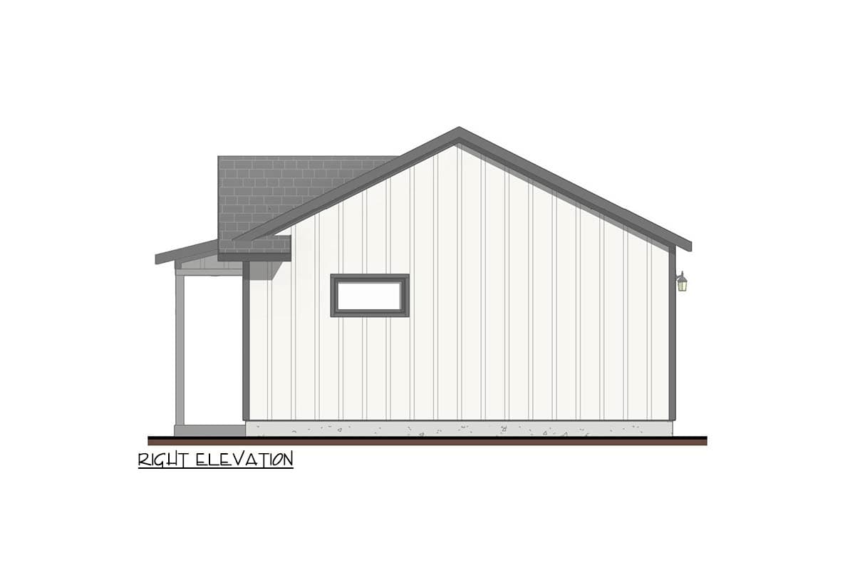 Plan 100343GHR: 1-Bed Contemporary ADU House Plan Under 600 Sq Ft - Image #5 - Cabin, Contemporary, Cottage, Country, Modern Farmhouse, Traditional