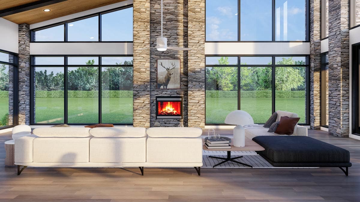 Plan 70915MK: 3-Bed Mid Century Modern House Plan with Vaulted Great Room - 2849 Sq Ft - Image #12 - Contemporary, Mid Century Modern