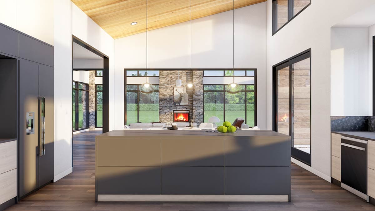 Plan 70915MK: 3-Bed Mid Century Modern House Plan with Vaulted Great Room - 2849 Sq Ft - Image #15 - Contemporary, Mid Century Modern