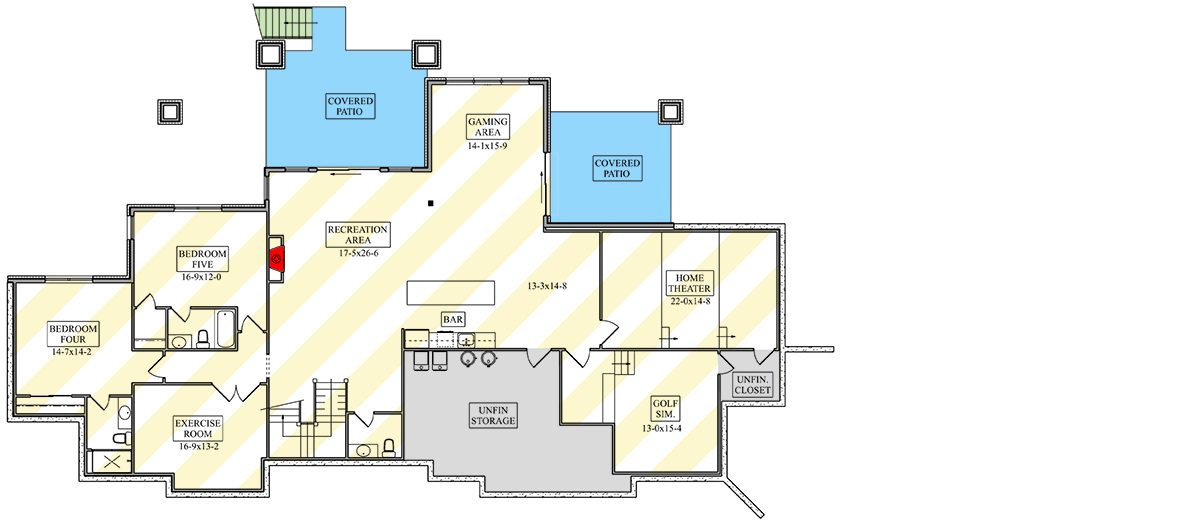 Plan 95276RW: 3-Bed Mountain House Plan with Oversized Angled 4-Car Garage - 3436 Sq Ft - Floor Plan - Optional Lower Level - Mountain, New American