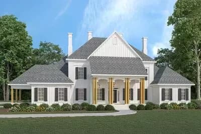 4-Bed Southern Farmhouse with a Two-Story Great Room - 4242 Sq Ft