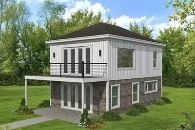 Contemporary 1-Bedroom Home Plan with Second Floor Master - 1154 Sq Ft