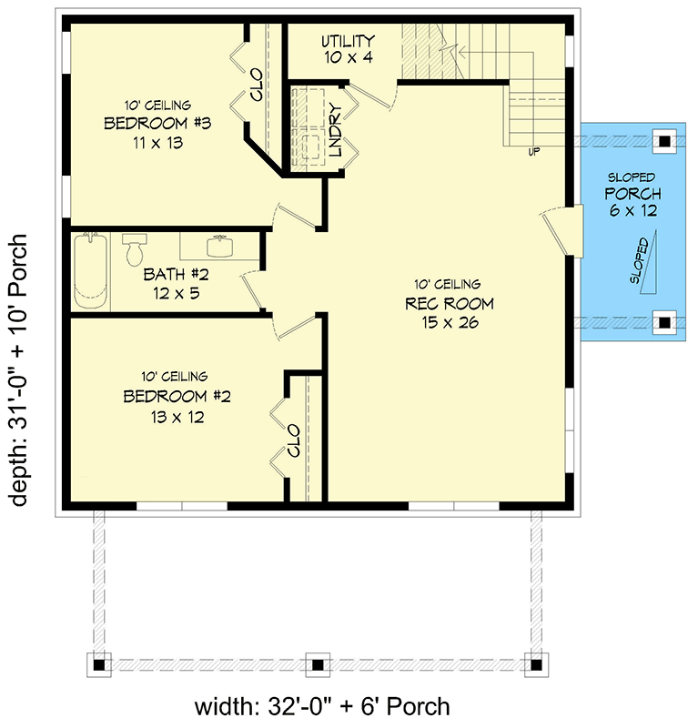 Plan 680534VR: Two-Story Mountain House Plan with Rec Room - 1984 Sq Ft - Floor Plan - Main Level - Mountain