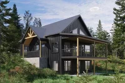 Two-Story Modern Cabin with Finished Lower Level - 2186 Sq Ft