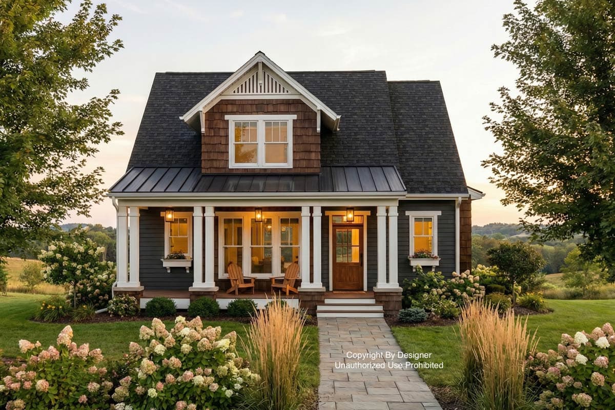 Plan 14907RK: Charming Craftsman Home with Split Bedrooms and Loft - Image #1 - Craftsman, Traditional