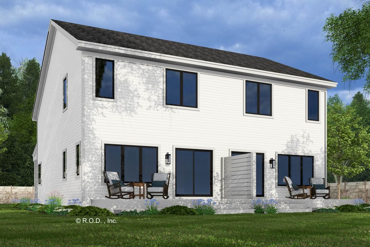 Plan 14919RK: Two-Story Duplex Modern Farmhouse Plan with 2-Bed 2-Bath 1500 Sq Ft Units - Image #6 - Farmhouse, Modern Farmhouse