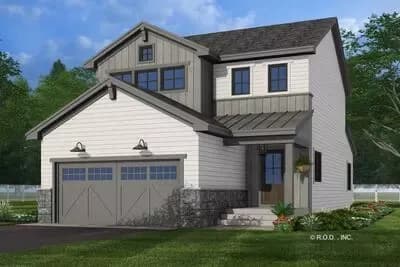 Two-Story Farmhouse Plan with Second Floor Master Suite - 1776 Sq Ft