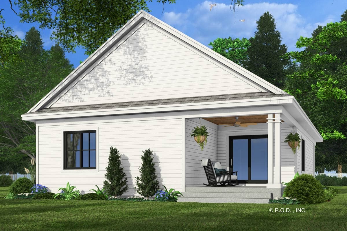 Plan 14932RK: Single-Story Farmhouse Plan with Vaulted Living Room - 1331 Sq Ft - Image #7 - Country, Farmhouse