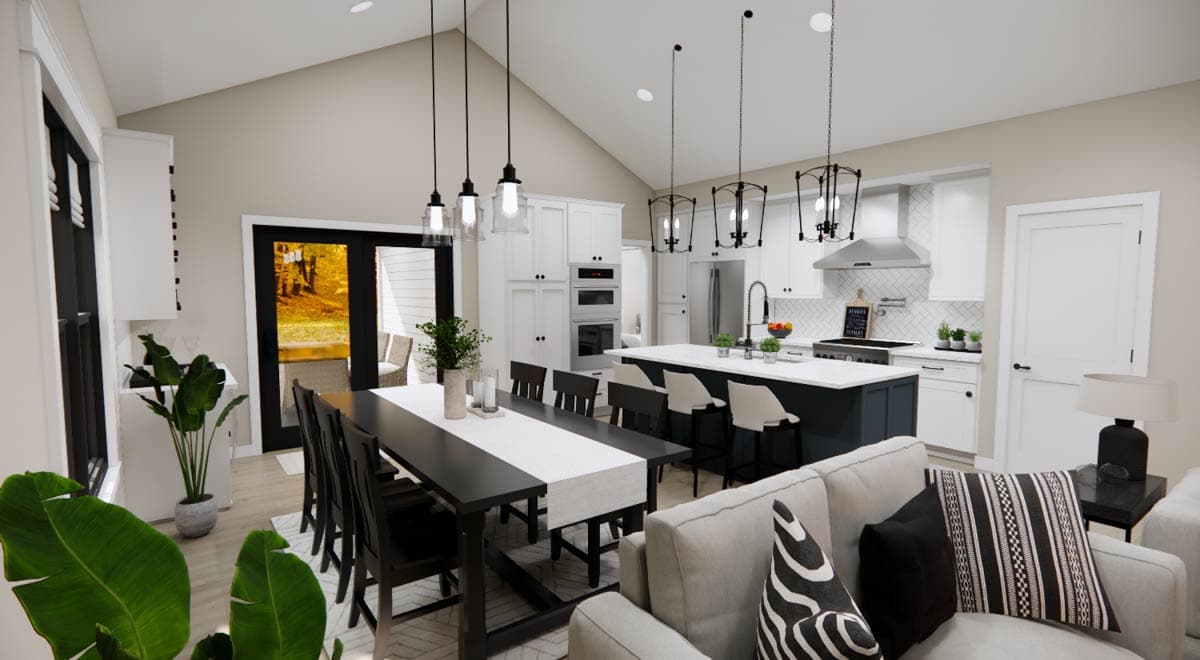 Plan 14932RK: Single-Story Farmhouse Plan with Vaulted Living Room - 1331 Sq Ft - Image #12 - Country, Farmhouse