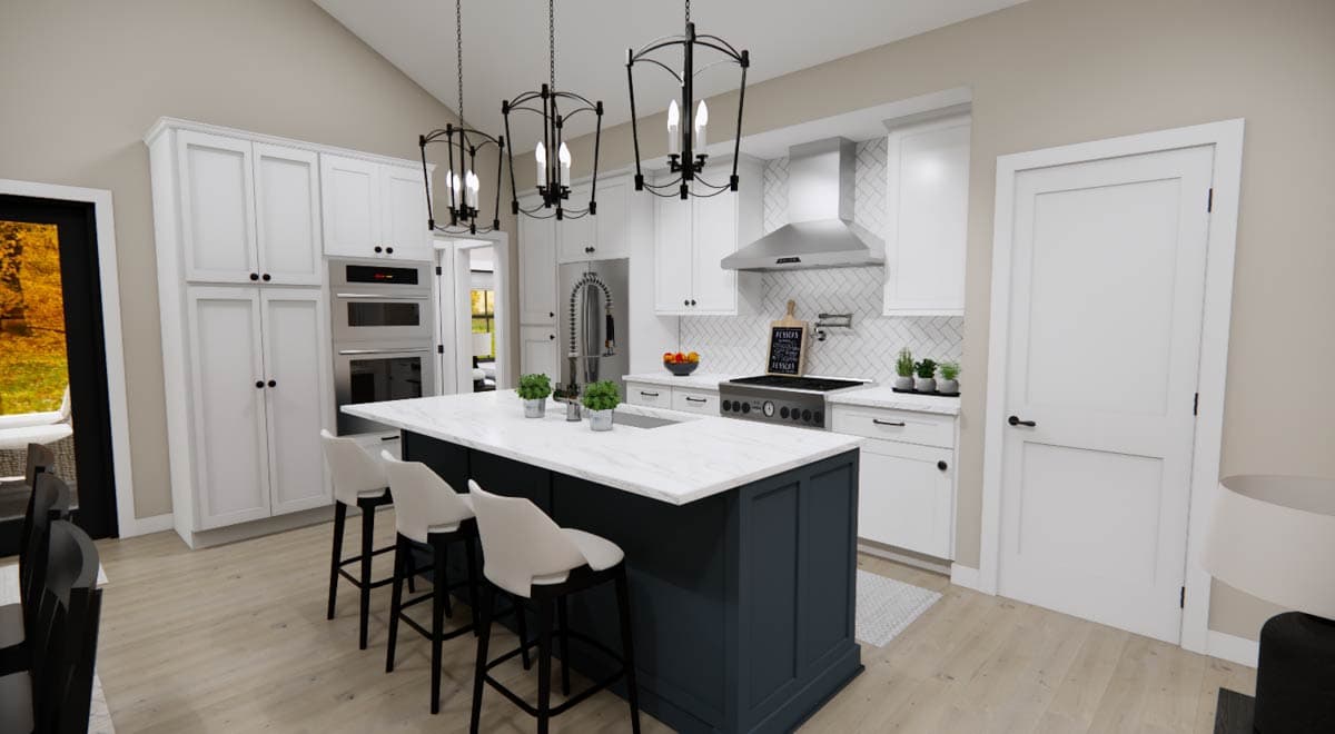 Plan 14932RK: Single-Story Farmhouse Plan with Vaulted Living Room - 1331 Sq Ft - Image #16 - Country, Farmhouse