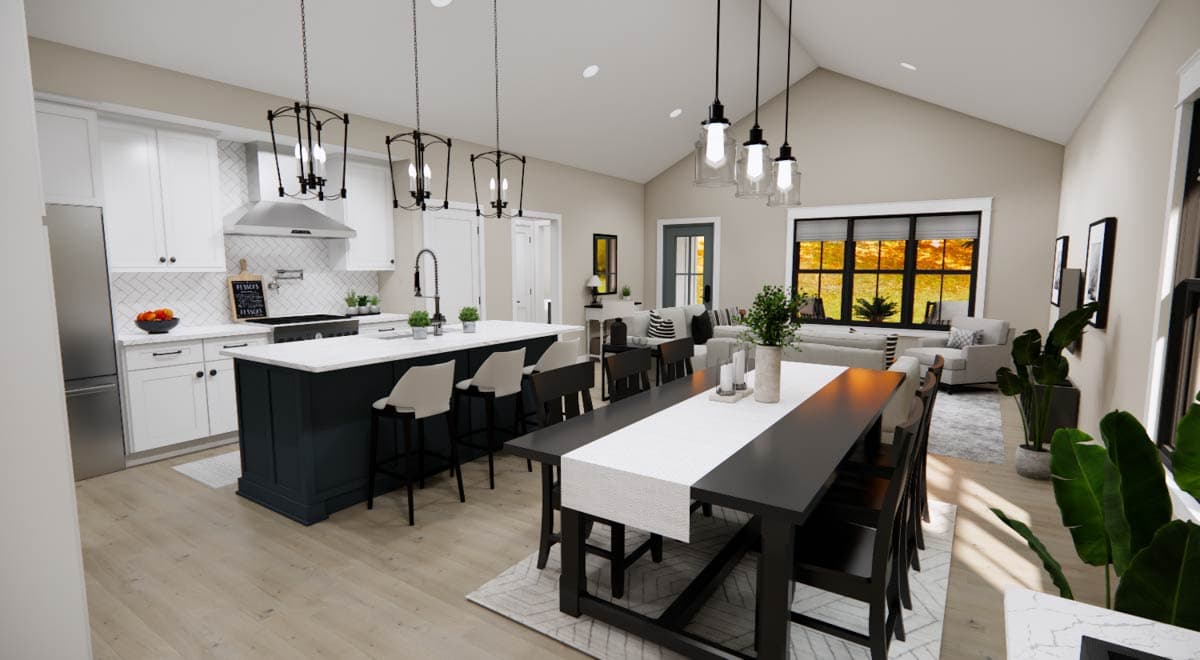 Plan 14932RK: Single-Story Farmhouse Plan with Vaulted Living Room - 1331 Sq Ft - Image #14 - Country, Farmhouse