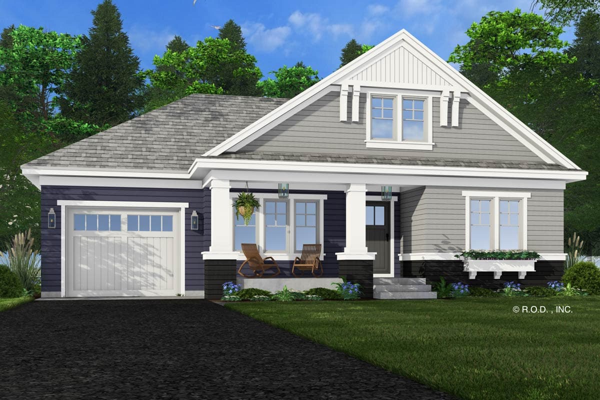 Plan 14936RK: 2-Bed Traditional House Plan with Vaulted Living Space - 1263 Sq Ft - Image #5 - Country, Traditional